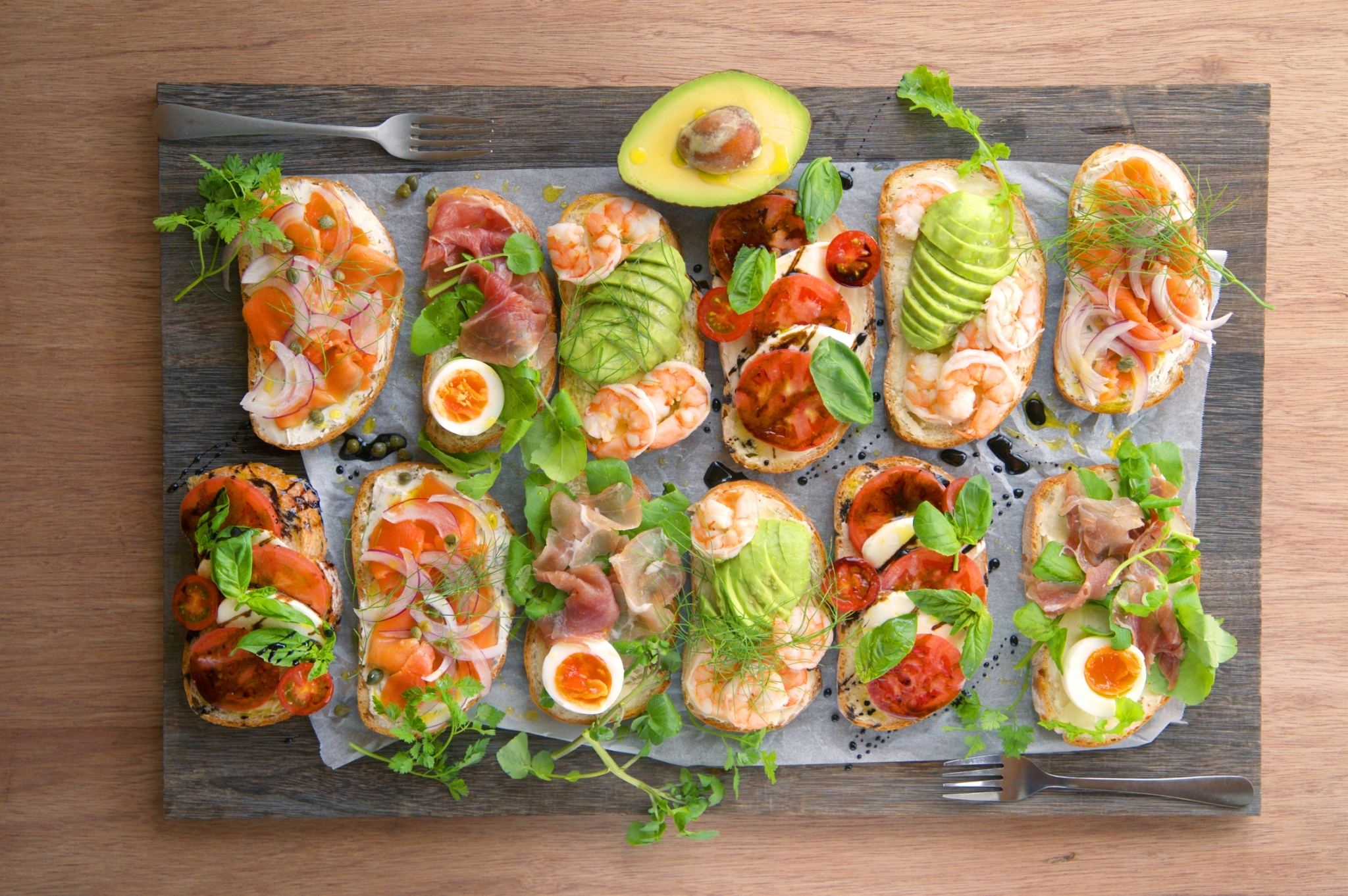 Selection of Smorrebrod open sandwiches